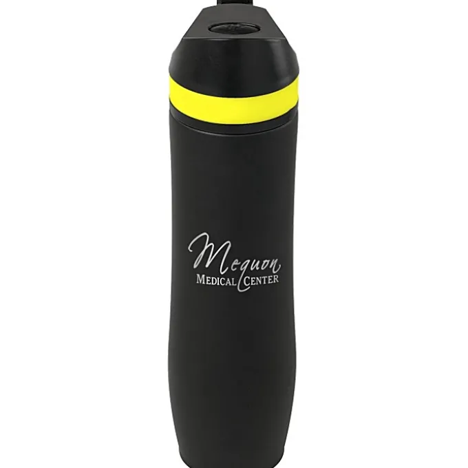 Persona Wave Vacuum Sport Bottle - 20 oz. - Black - Laser Engraved - 24 hr