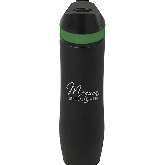 Persona Wave Vacuum Sport Bottle - 20 oz. - Black - Laser Engraved - 24 hr