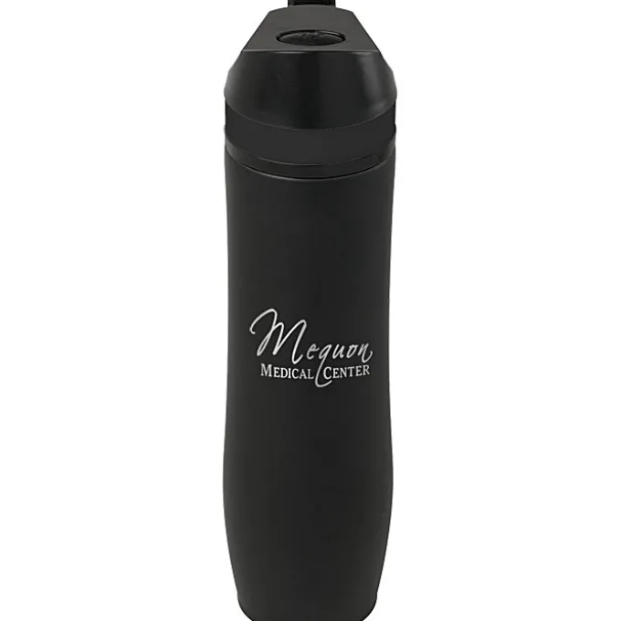 Persona Wave Vacuum Sport Bottle - 20 oz. - Black - Laser Engraved - 24 hr