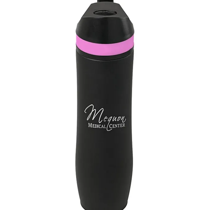 Persona Wave Vacuum Sport Bottle - 20 oz. - Black - Laser Engraved - 24 hr