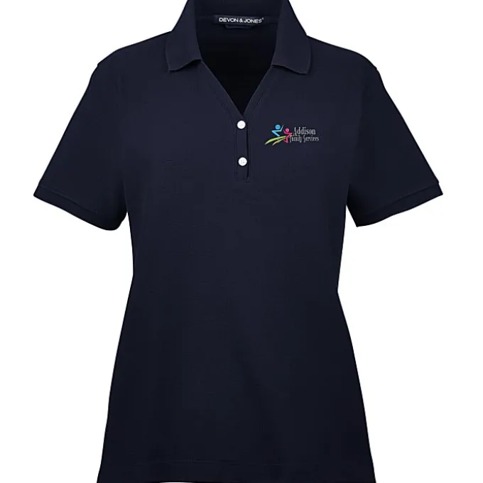Peruvian Pima Cotton Y-Collar Polo - Ladies'