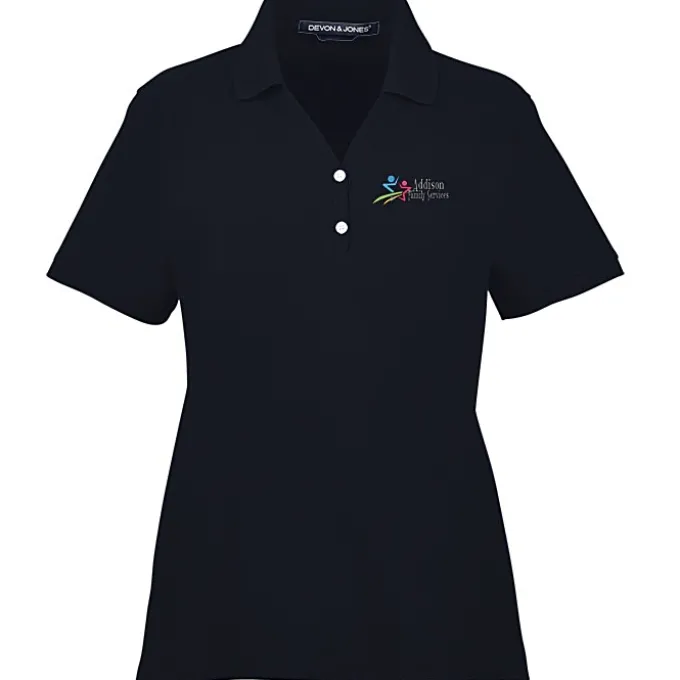 Peruvian Pima Cotton Y-Collar Polo - Ladies'
