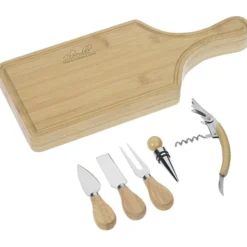 6-Piece Bamboo Wine & Cheese Board