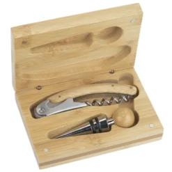 2-Piece Bamboo Wine Tool Set