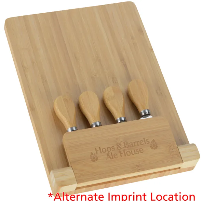 5-Piece Magnetic Bamboo Cheese Board Set