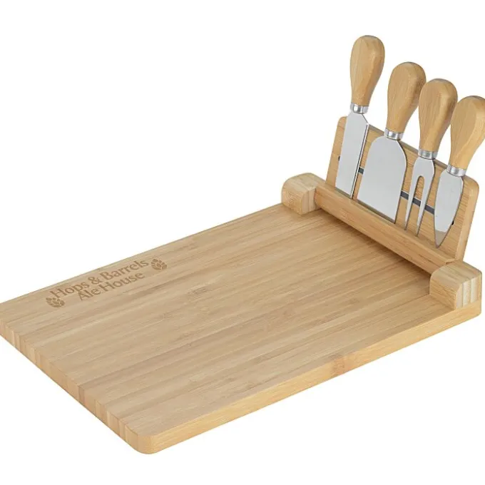 5-Piece Magnetic Bamboo Cheese Board Set