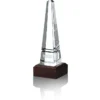 Pinnacle Obelisk Crystal Award - Mahogany Base