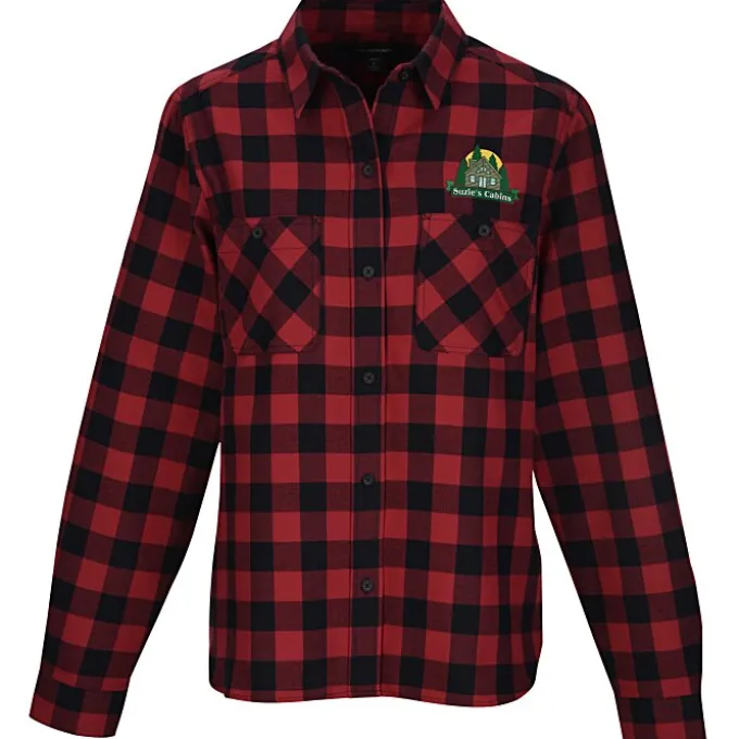 Plaid Flannel Two Pocket Shirt - Ladies'