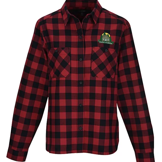Plaid Flannel Two Pocket Shirt - Ladies'