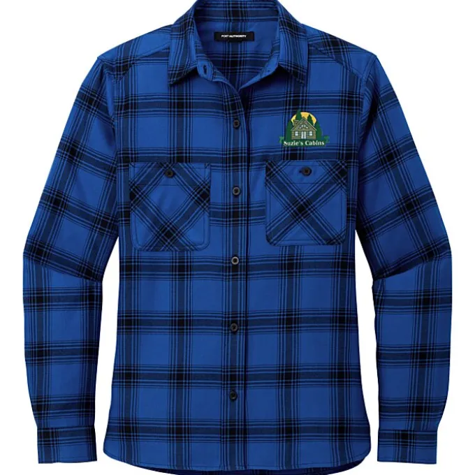 Plaid Flannel Two Pocket Shirt - Ladies'