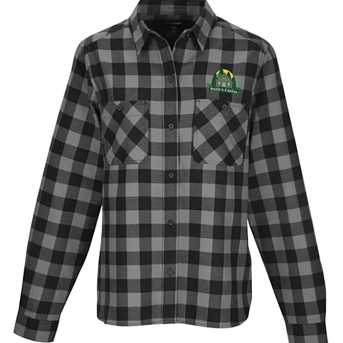 Plaid Flannel Two Pocket Shirt - Ladies'