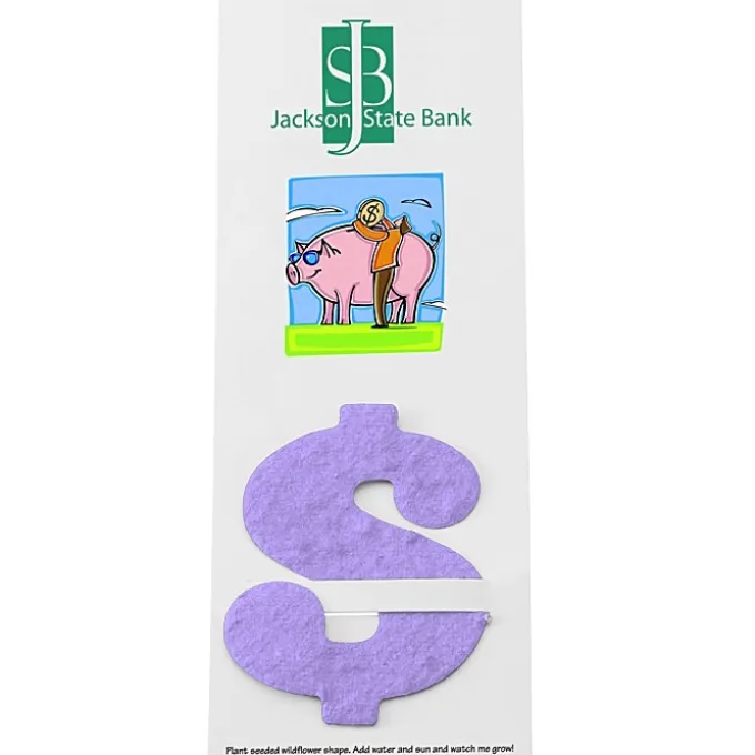 Plant-A-Shape Flower Seed Bookmark - Dollar Sign