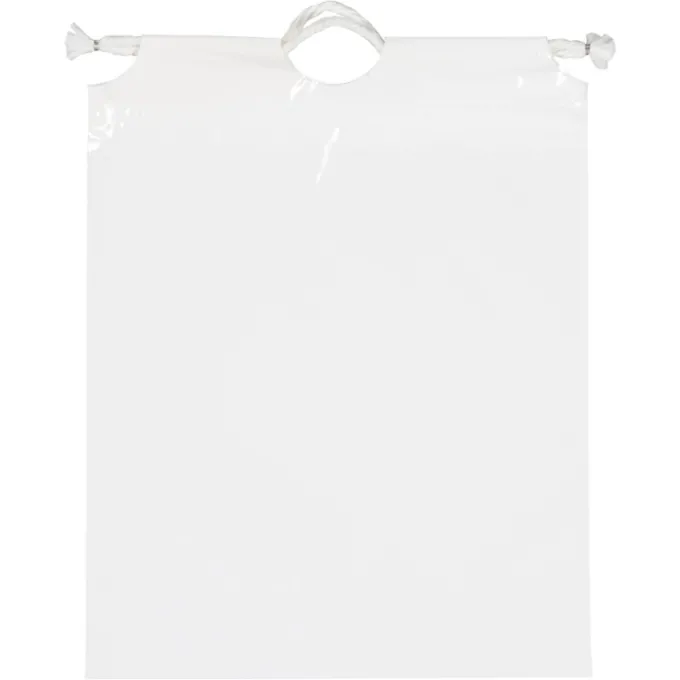 Poly Bag with Cotton Drawstring - 12 inches x 9-1/2 inches