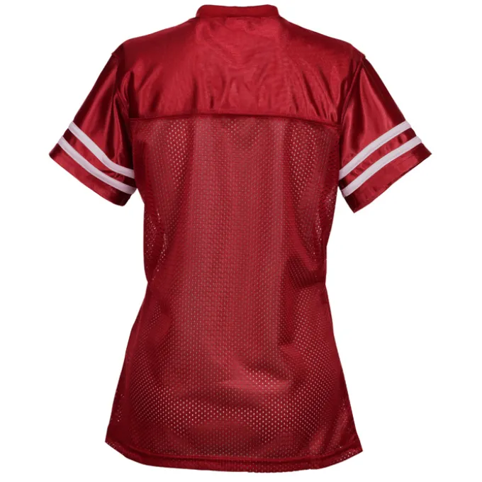 Poly Mesh Jersey V-Neck T-Shirt - Ladies' - Embroidered