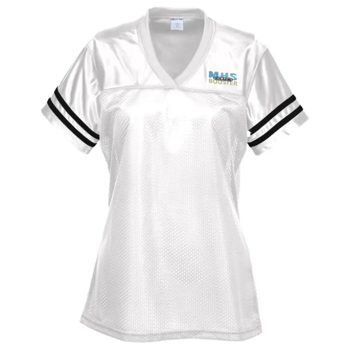 Poly Mesh Jersey V-Neck T-Shirt - Ladies' - Embroidered