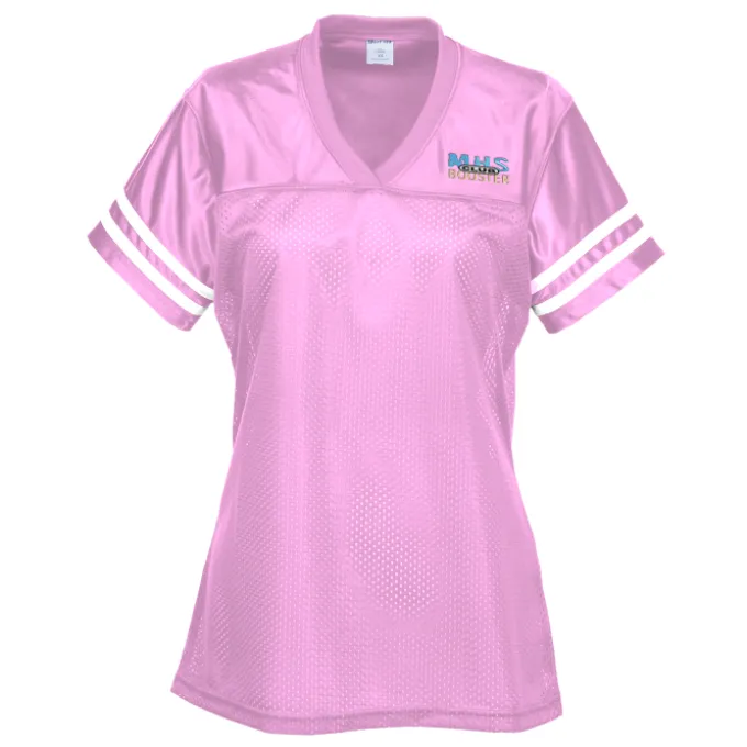 Poly Mesh Jersey V-Neck T-Shirt - Ladies' - Embroidered