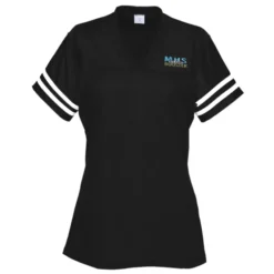 Poly Mesh Jersey V-Neck T-Shirt - Ladies' - Embroidered