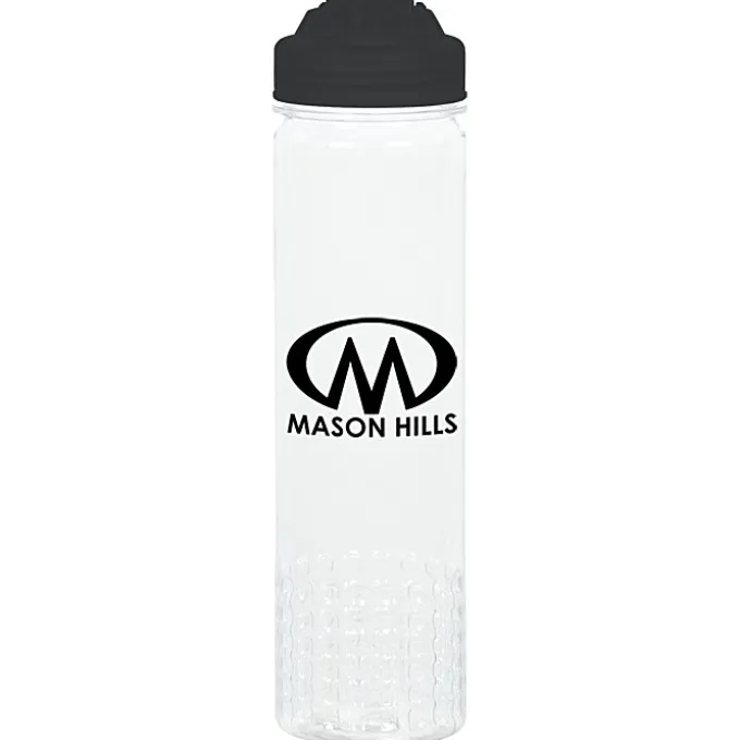 PolySure Out of the Block Water Bottle with Flip Lid - 24 oz - Clear