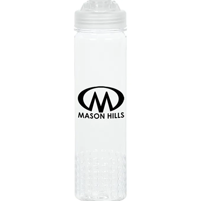 PolySure Out of the Block Water Bottle with Flip Lid - 24 oz - Clear