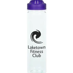 PolySure Revive Water Bottle with Flip Lid - 24 oz - Clear