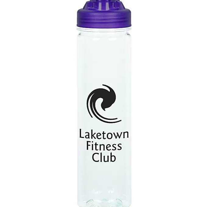PolySure Revive Water Bottle with Flip Lid - 24 oz - Clear