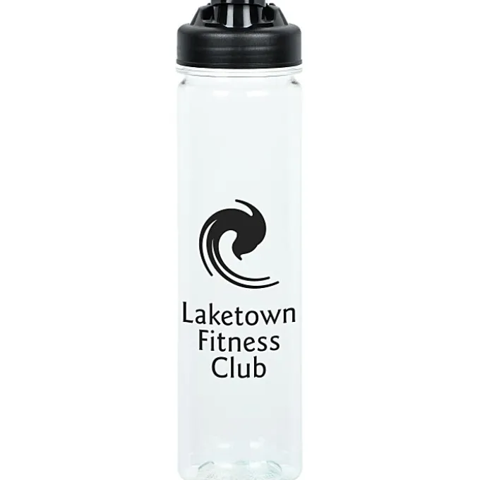 PolySure Revive Water Bottle with Flip Lid - 24 oz - Clear