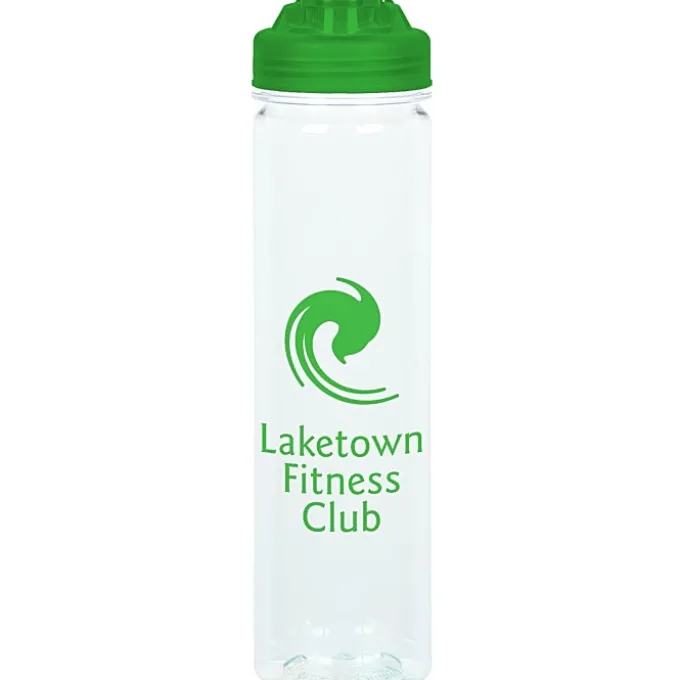 PolySure Revive Water Bottle with Flip Lid - 24 oz - Clear