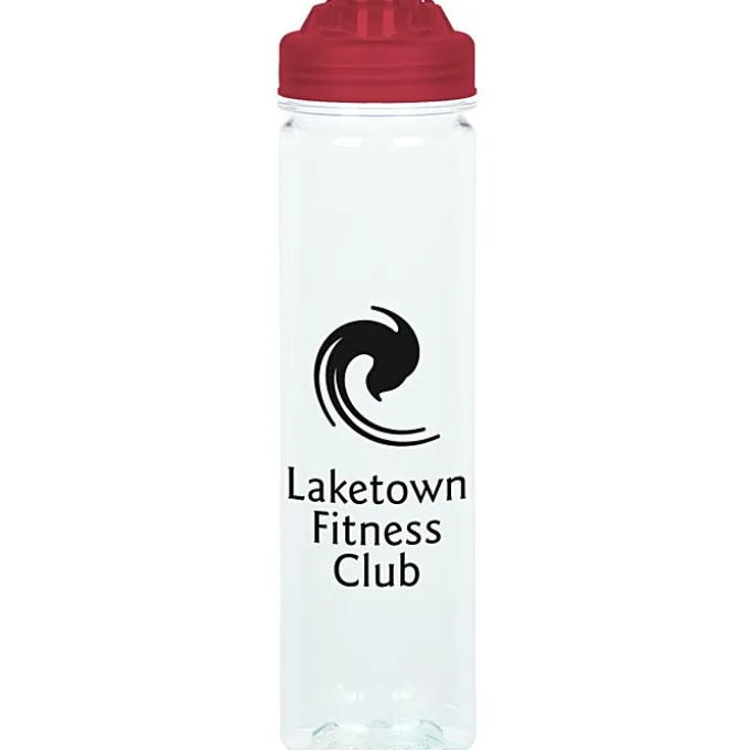PolySure Revive Water Bottle with Flip Lid - 24 oz - Clear