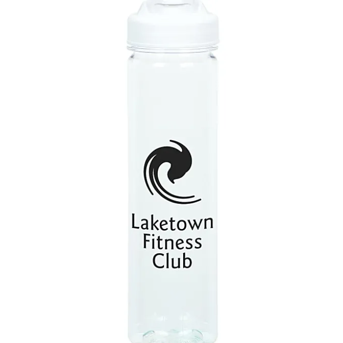 PolySure Revive Water Bottle with Flip Lid - 24 oz - Clear