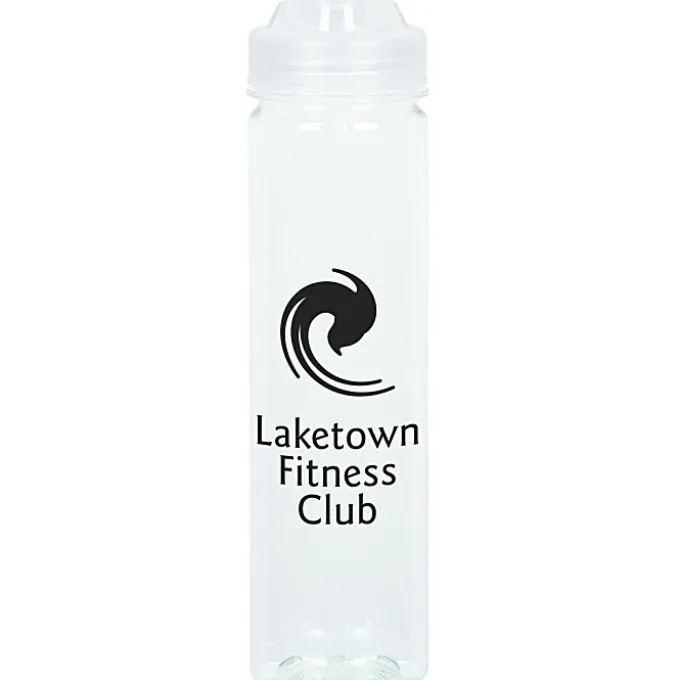 PolySure Revive Water Bottle with Flip Lid - 24 oz - Clear