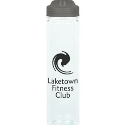 PolySure Revive Water Bottle with Flip Lid - 24 oz - Clear