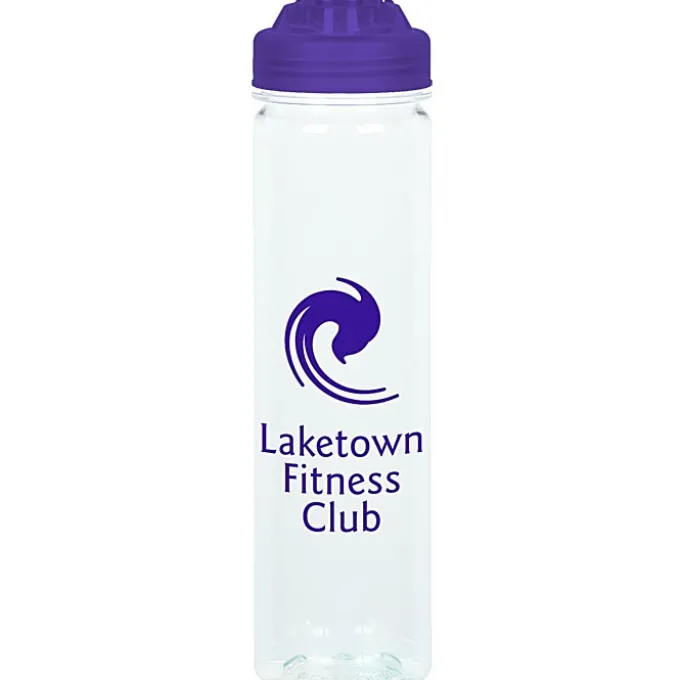 PolySure Revive Water Bottle with Flip Lid - 24 oz - Clear