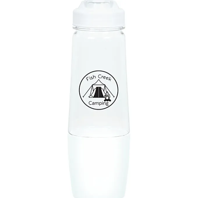 PolySure Sip and Pour Water Bottle with Flip Lid - 28 oz - Clear