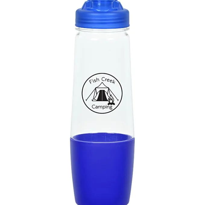 PolySure Sip and Pour Water Bottle with Flip Lid - 28 oz - Clear