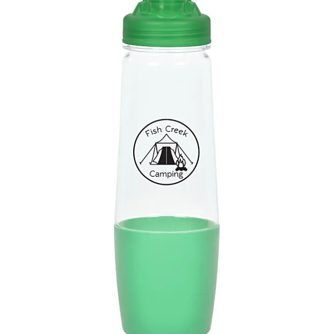 PolySure Sip and Pour Water Bottle with Flip Lid - 28 oz - Clear