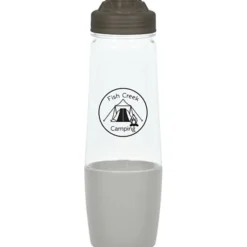 PolySure Sip and Pour Water Bottle with Flip Lid - 28 oz - Clear