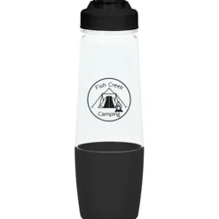 PolySure Sip and Pour Water Bottle with Flip Lid - 28 oz - Clear