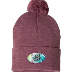 Pom Pom Knit Hat - Full Color Patch