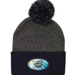 Pom Pom Knit Hat - Full Color Patch