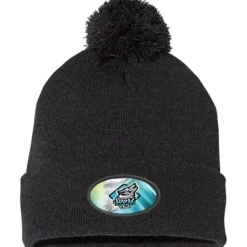 Pom Pom Knit Hat - Full Color Patch