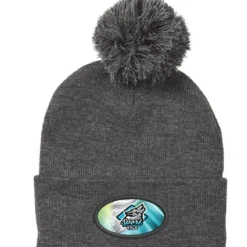 Pom Pom Knit Hat - Full Color Patch