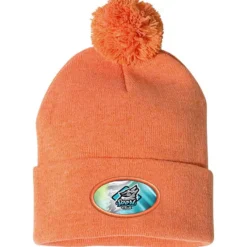 Pom Pom Knit Hat - Full Color Patch