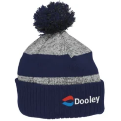 Pom Pom Melange Beanie with Ribbed Cuff - 24 hr