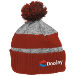 Pom Pom Melange Beanie with Ribbed Cuff - 24 hr