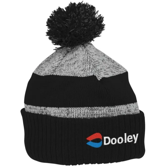 Pom Pom Melange Beanie with Ribbed Cuff - 24 hr