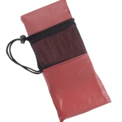 Poncho with Mesh Trim Drawstring Pouch