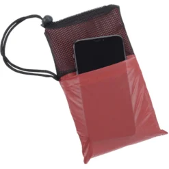 Poncho with Mesh Trim Drawstring Pouch