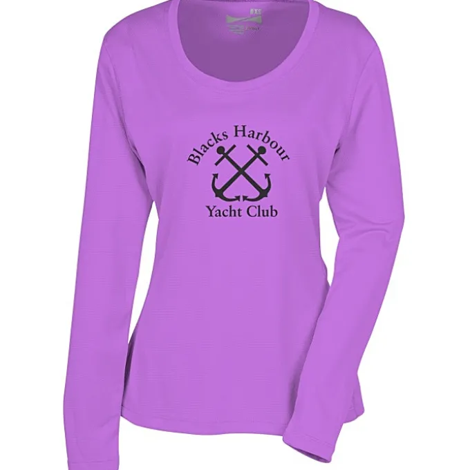 Popcorn Knit Performance Long Sleeve Tee - Ladies' - Screen