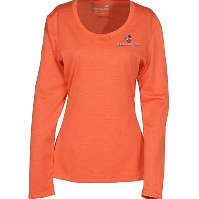 Popcorn Knit Performance Long Sleeve Tee - Ladies' - Embroidered