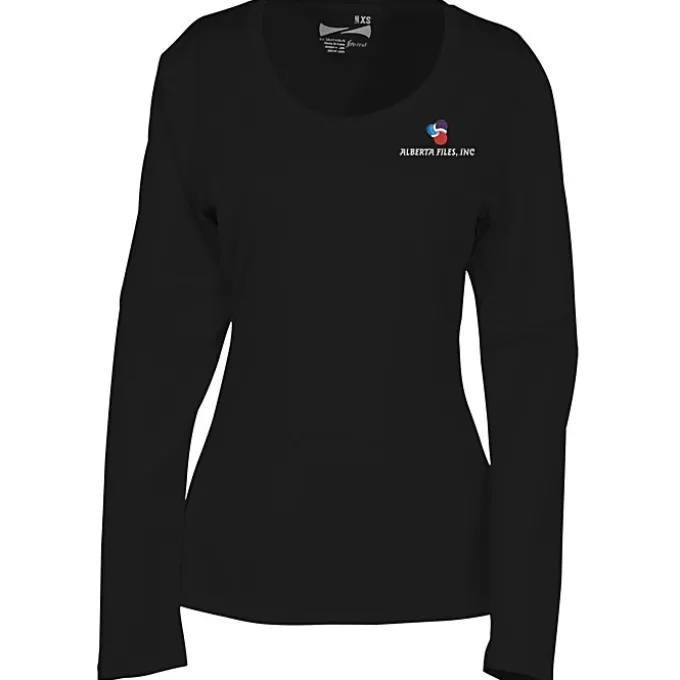 Popcorn Knit Performance Long Sleeve Tee - Ladies' - Embroidered